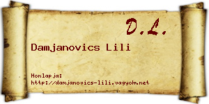 Damjanovics Lili névjegykártya